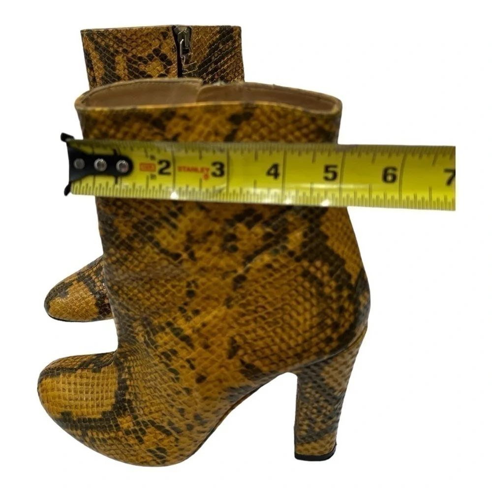 ZARA WOMAN YELLOW SNAKE PRINT ZIPPER BOOTS Woman’s Size 38 US 7.5